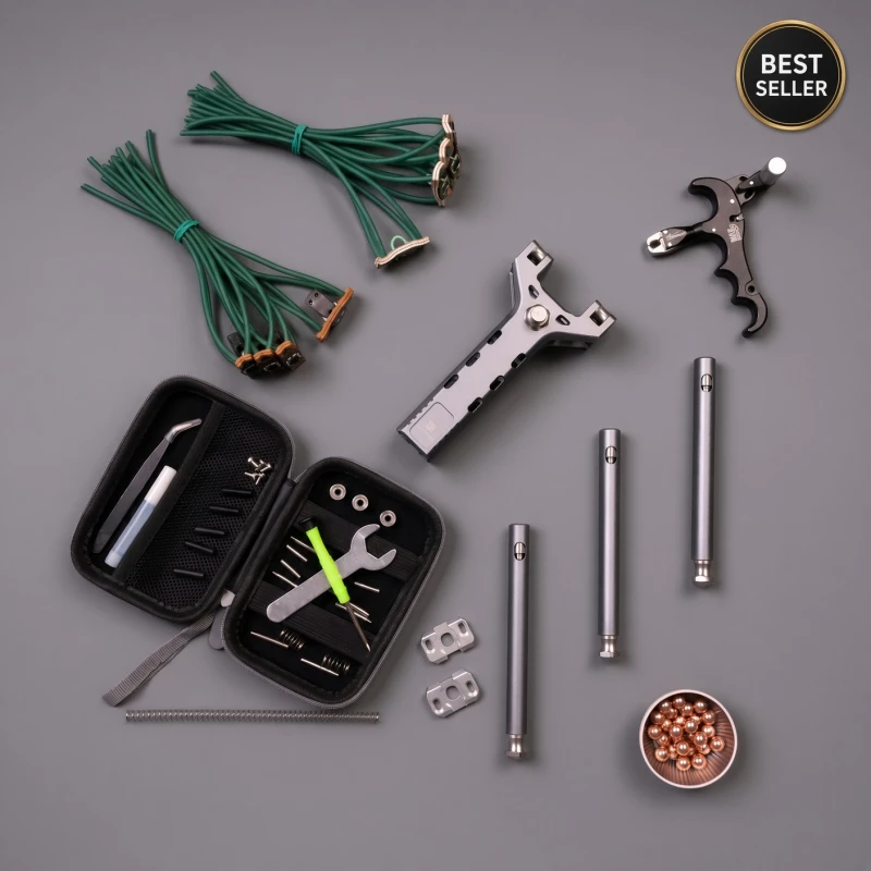 AutoFling M5 Solo Action Kit best seller semi auto slingshot with magazine and extra bandsets